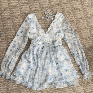 Miami Light Blue Floral Short Dress